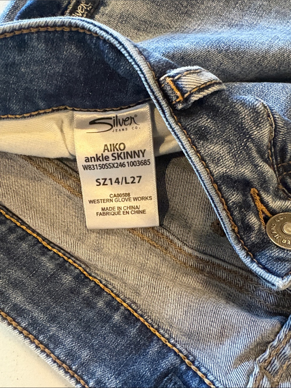 Silver  Woman’s 14 Aiko Ankle Skinny Jeans - Picture 3 of 7
